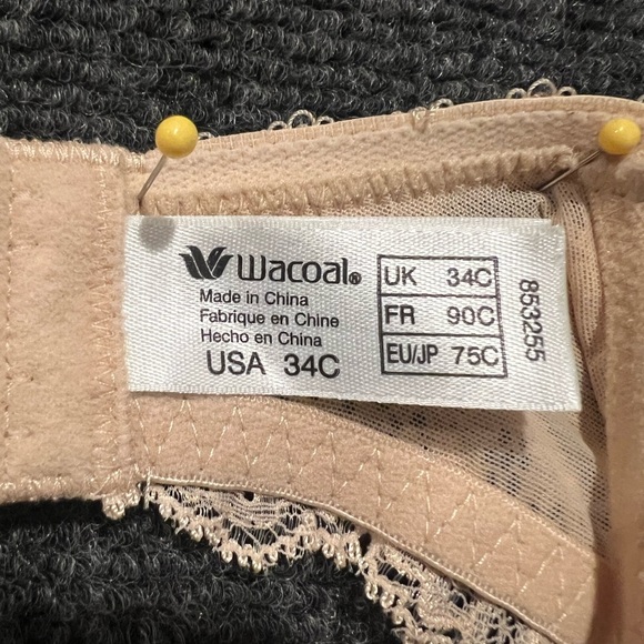 NEW WACOAL Seduction spacer Elegant Beige Lace Trim Bra - Picture 6 of 6